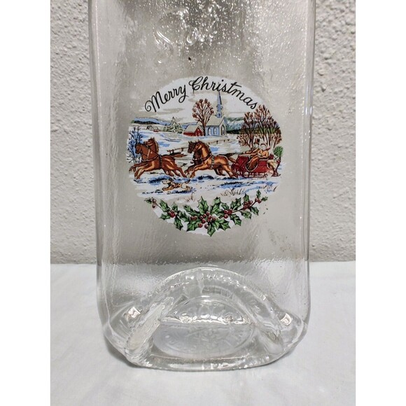 Merry Christmas Stoli Bottle Cheese Server Tempered Glass Cutting Board - Picture 3 of 6